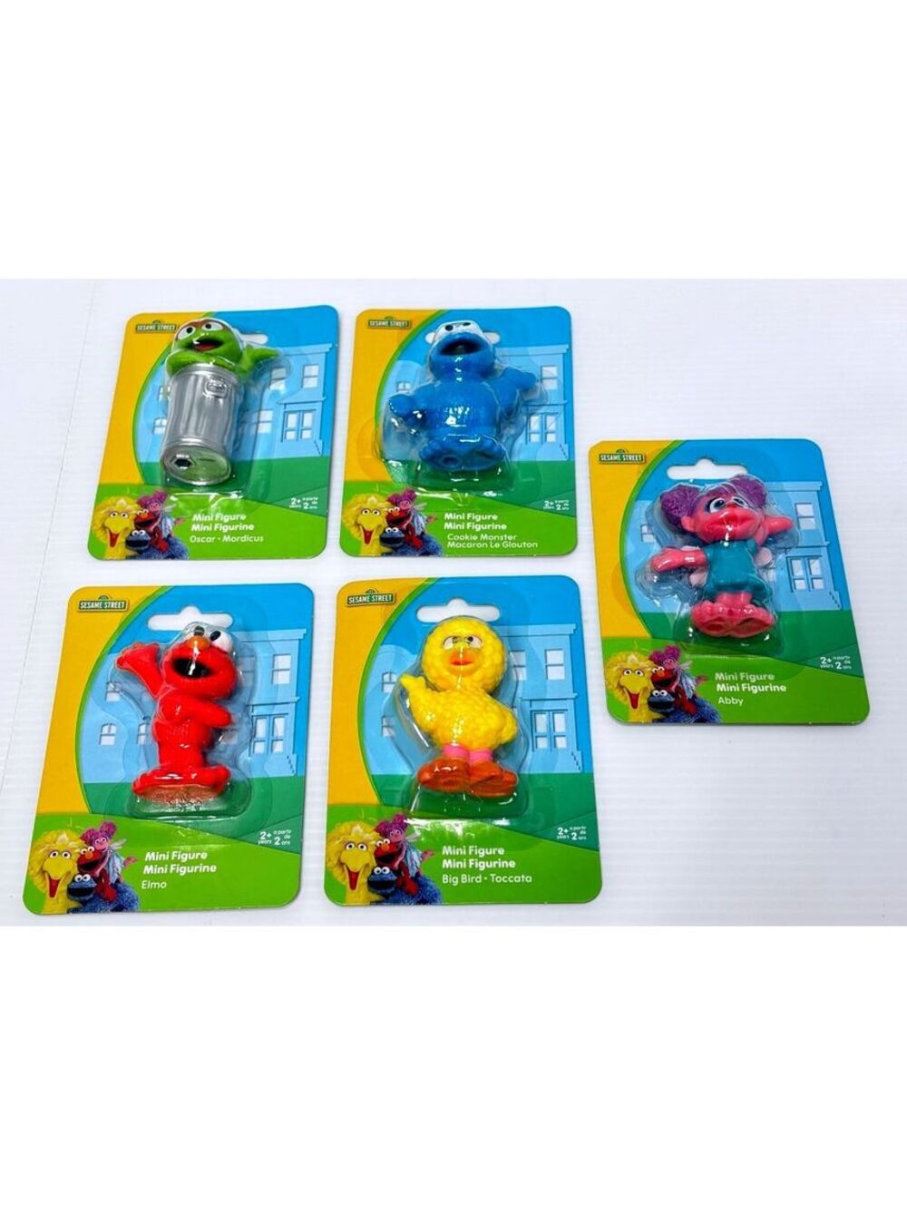 Sesame Street Mini Figure Set - Oscar, Cookie Monster, Elmo, Big Bird, Abby -NEW
